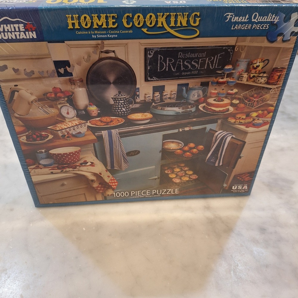 New White Mountain Home Cooking Puzzle 1000pc Blue Simon Kayne 1260 Kitchen Toy